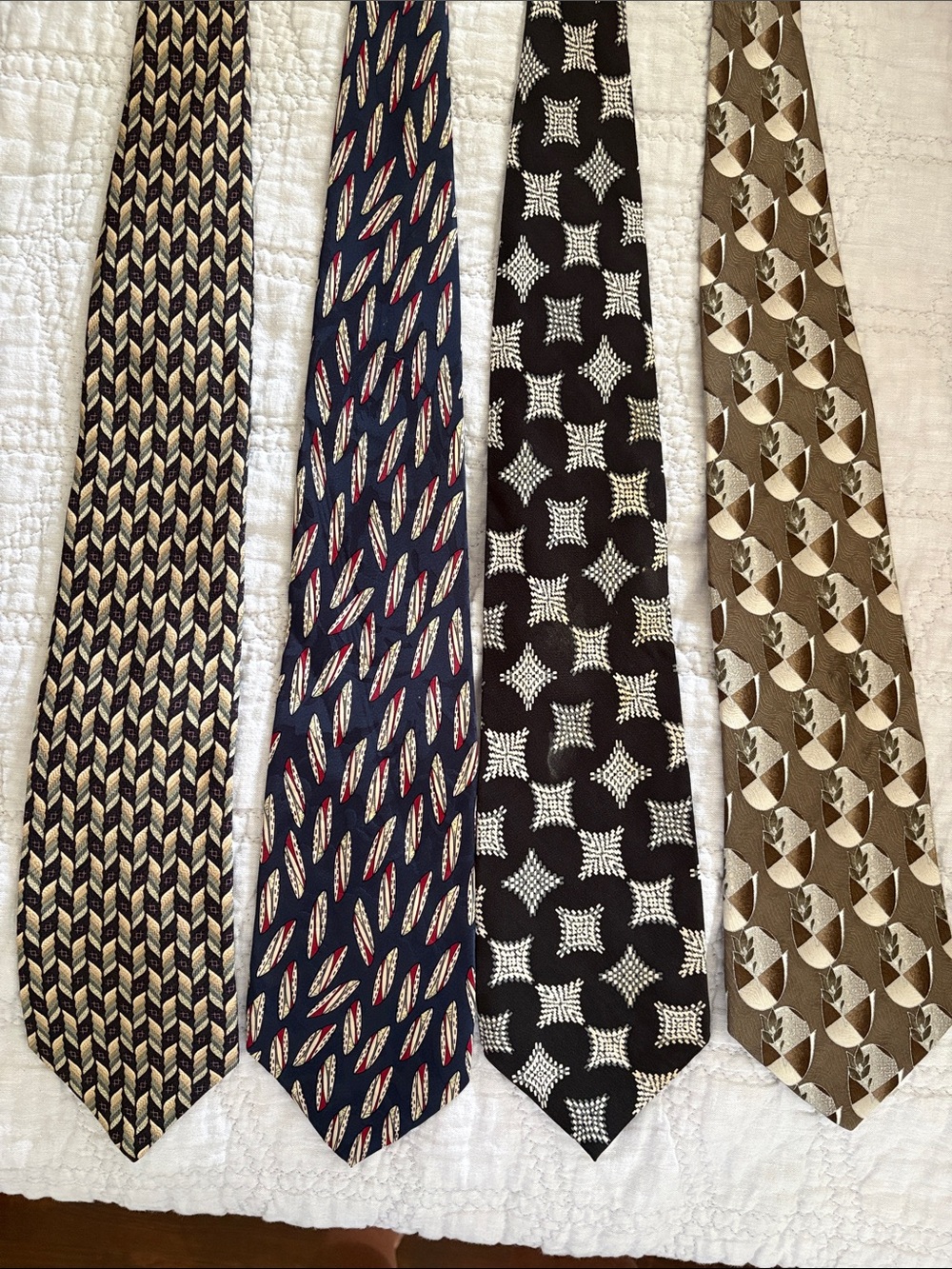 Talbots Men's Silk Tie Pack in Navy, Black, Brown and Beige Patterns